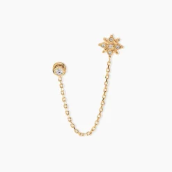 Bijou D'oreille Unitaire Lyric Plaqué Or Jaune Oxyde De Zirconium