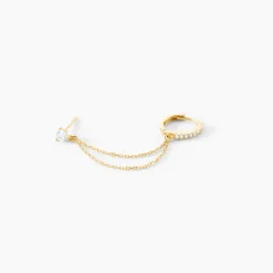 Bijou D'oreille Unitaire Michi Or Jaune Oxyde De Zirconium