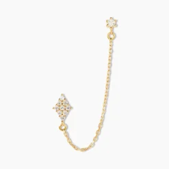 Bijou D'oreille Unitaire Pallas Or Jaune Oxyde De Zirconium