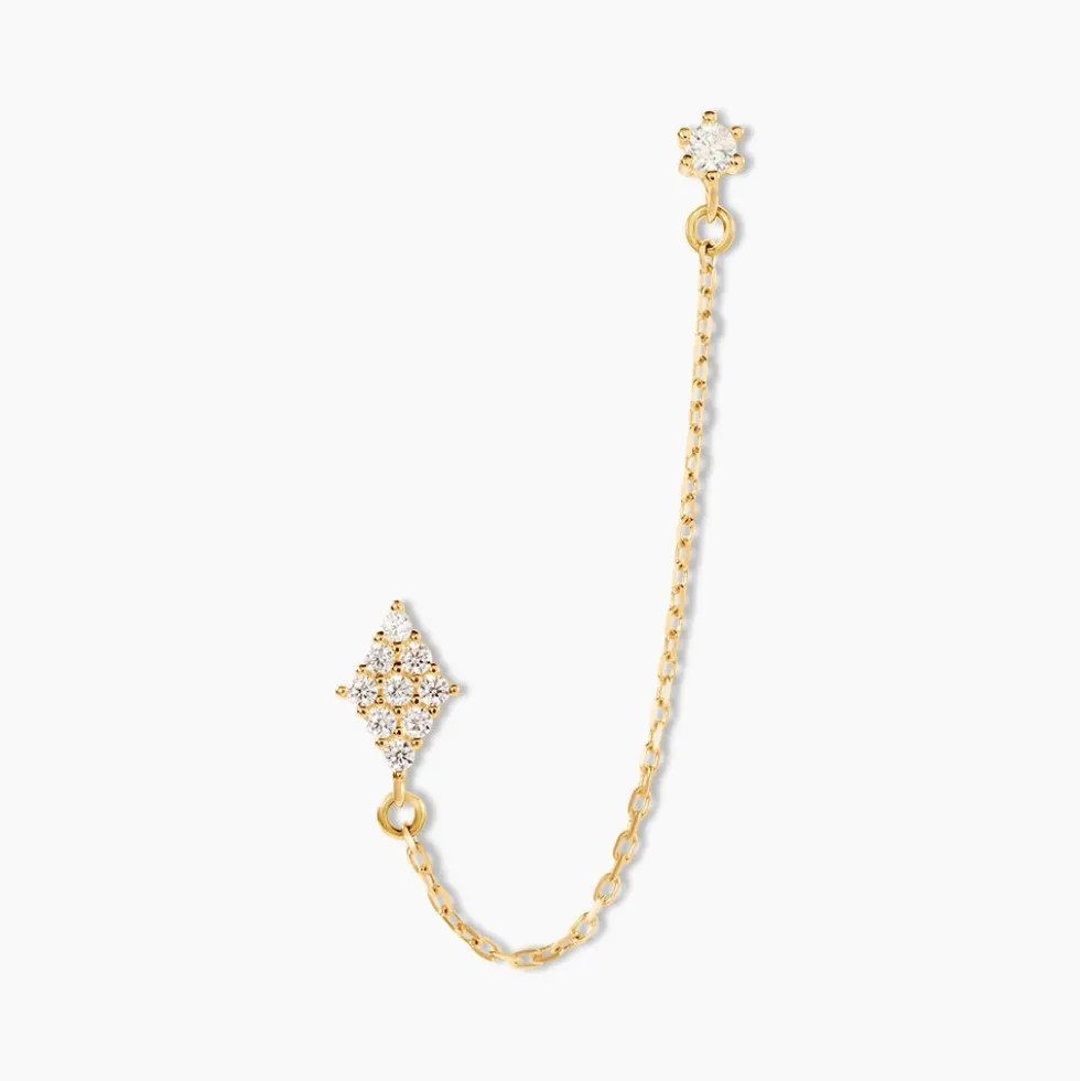 Bijou D'oreille Unitaire Pallas Or Jaune Oxyde De Zirconium