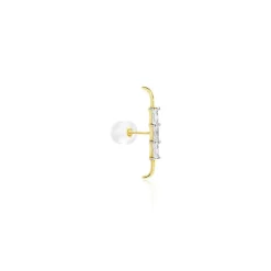 Bijou D'oreille Unitaire Alon Or Jaune Oxyde De Zirconium
