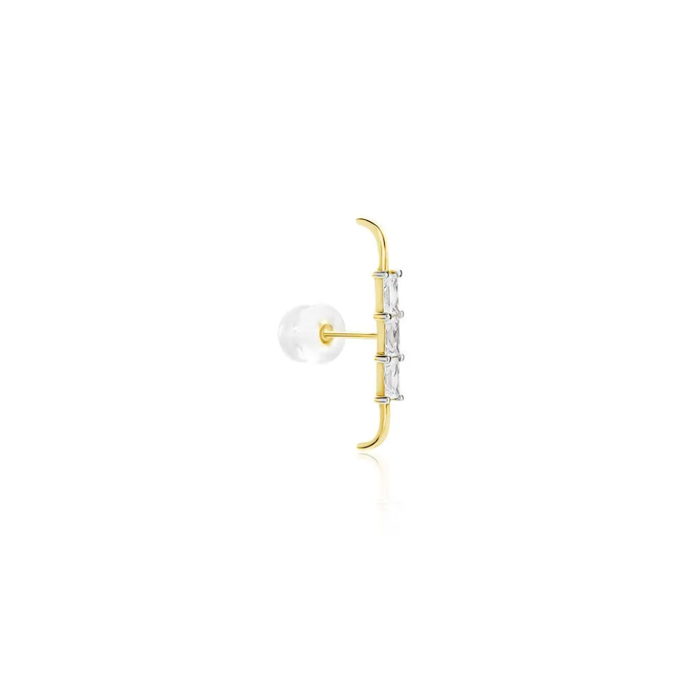 Bijou D'oreille Unitaire Alon Or Jaune Oxyde De Zirconium