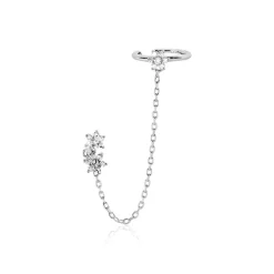 Bijou D'oreille Unitaire Argent Blanc Atara Oxydes De Zirconium