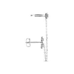 Bijou D'oreille Unitaire Argent Blanc Atara Oxydes De Zirconium