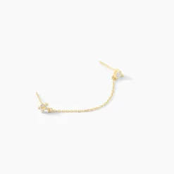 Bijou D'oreille Unitaire Candia Or Jaune Oxyde De Zirconium