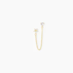 Bijou D'oreille Unitaire Candia Or Jaune Oxyde De Zirconium