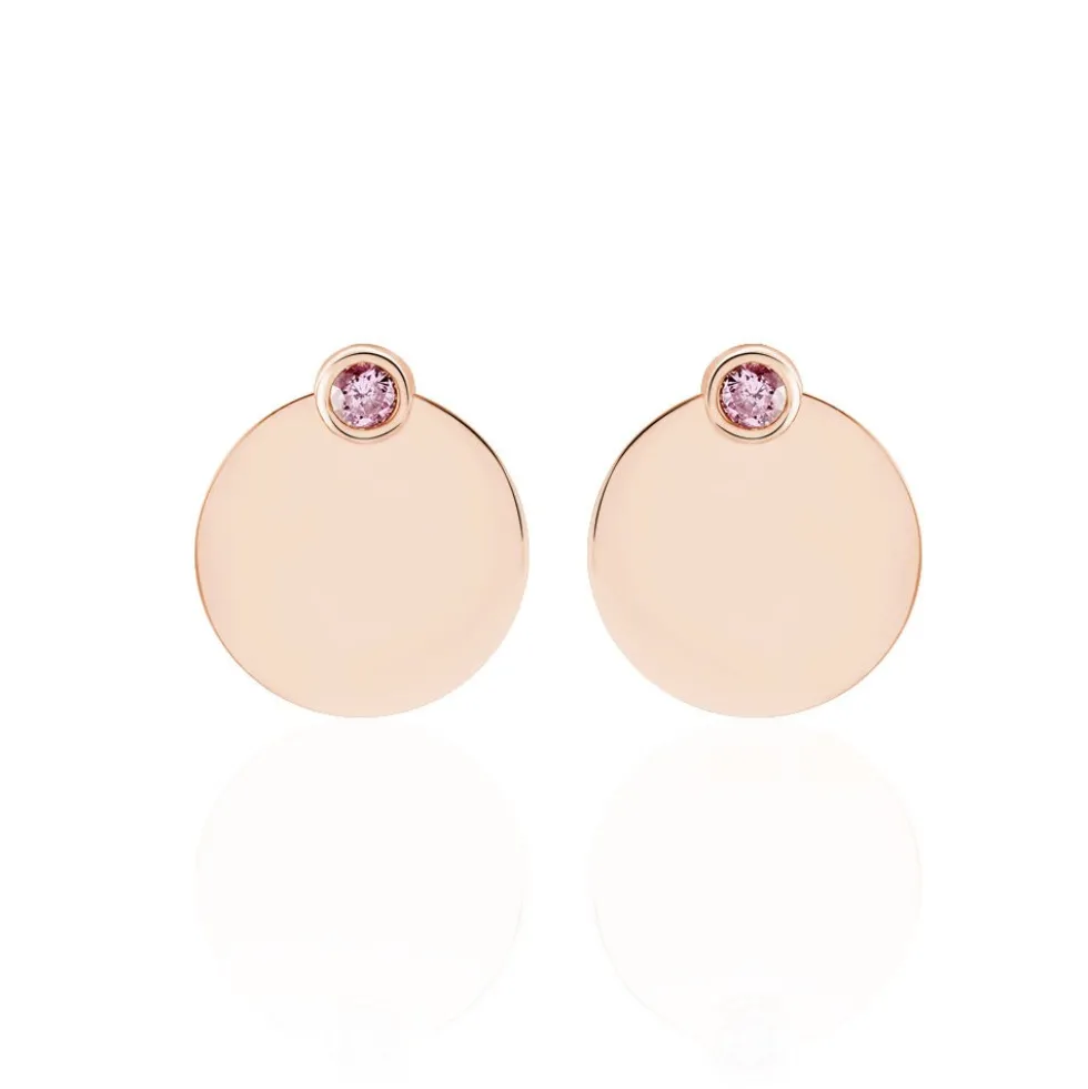 Bijoux D'oreilles Aleksandra Argent Rose Oxyde De Zirconium