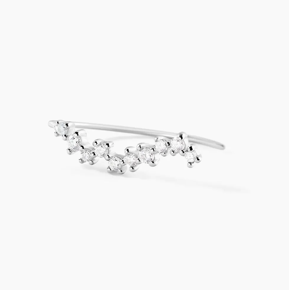 Bijoux D'oreilles Brandi Argent Rhodié Oxyde De Zirconium