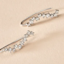 Bijoux D'oreilles Brandi Argent Rhodié Oxyde De Zirconium