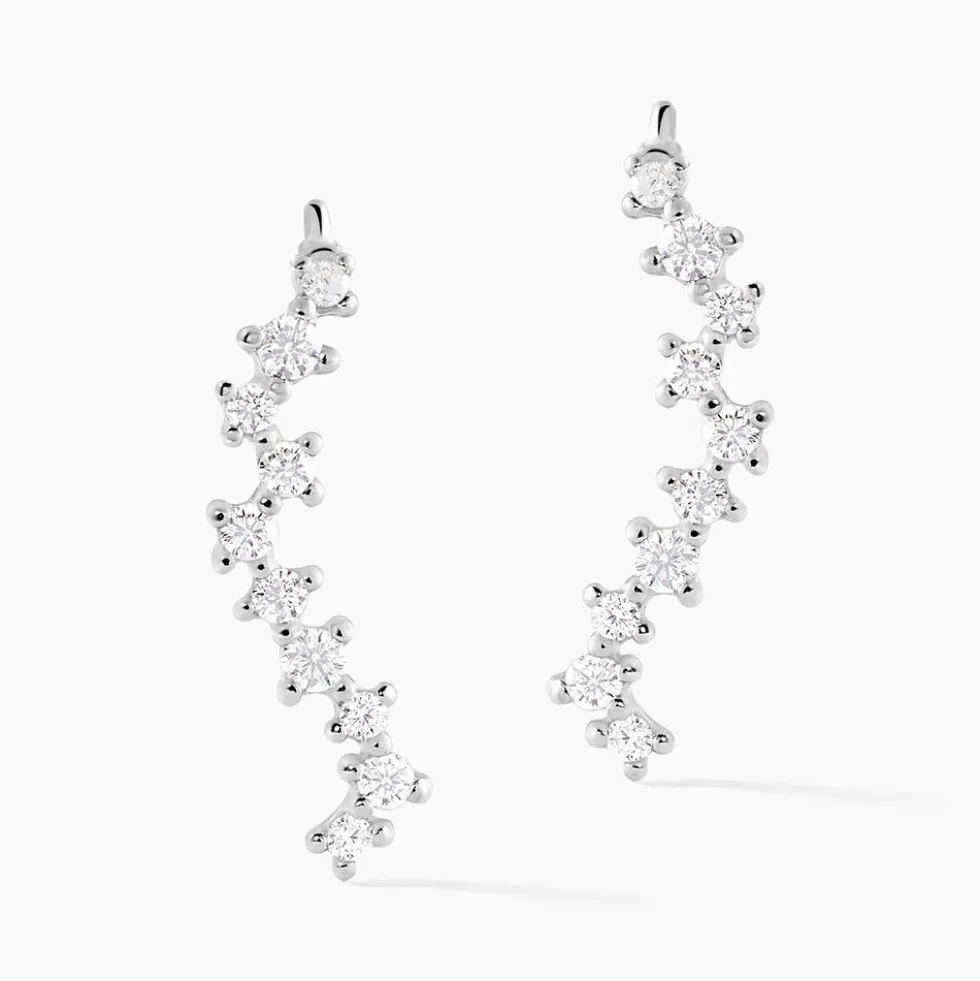 Bijoux D'oreilles Brandi Argent Rhodié Oxyde De Zirconium