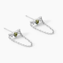 Bijoux D'oreilles Desert Argent Blanc Oxyde De Zirconium