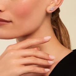 Bijoux D'oreilles Doline Plaqué Or Doré Oxyde De Zirconium