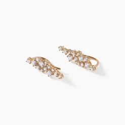 Bijoux D'oreilles Doline Plaqué Or Doré Oxyde De Zirconium