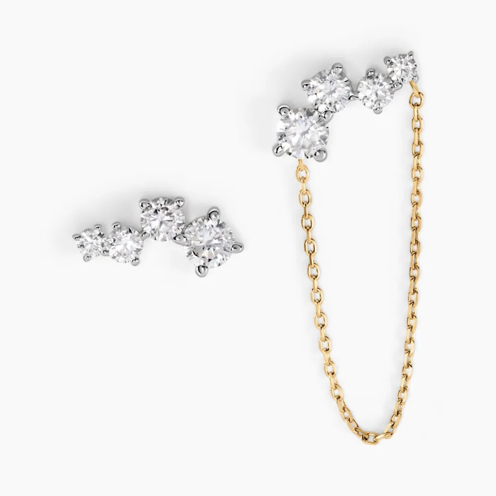 Bijoux D'oreilles Ethere Or Jaune Oxyde De Zirconium