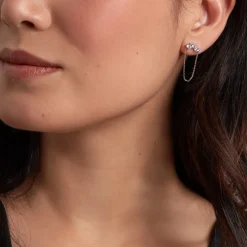 Bijoux D'oreilles Ethere Or Jaune Oxyde De Zirconium