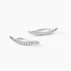 Bijoux D'oreilles Grimpants Gracelle Argent Blanc Oxyde De Zirconium