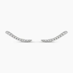 Bijoux D'oreilles Grimpants Gracelle Argent Blanc Oxyde De Zirconium