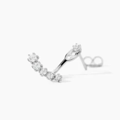 Bijoux D'oreilles Karoly Argent Blanc Oxyde De Zirconium
