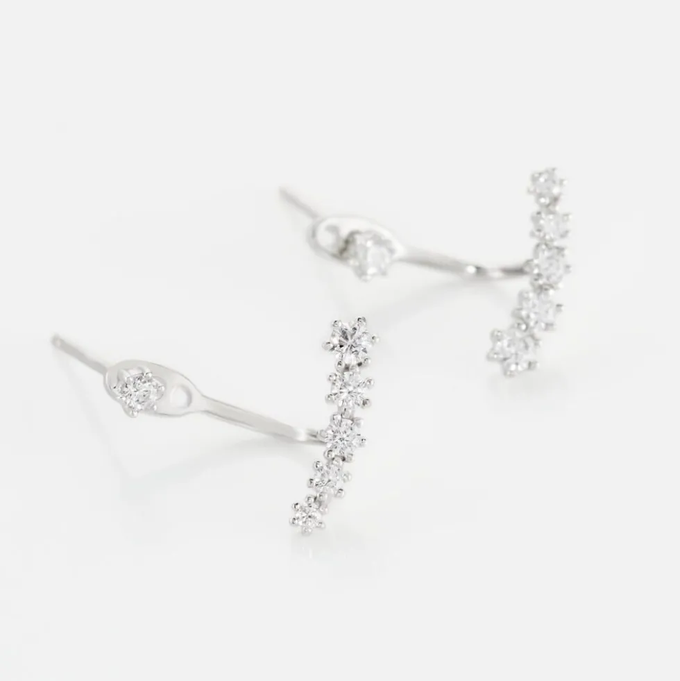 Bijoux D'oreilles Karoly Argent Blanc Oxyde De Zirconium