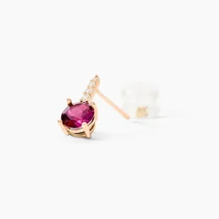 Bijoux D'oreilles Monroe Or Rose Rhodolite Oxyde De Zirconium