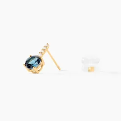 Bijoux D'oreilles Monroe Or Jaune Topaze Oxyde De Zirconium