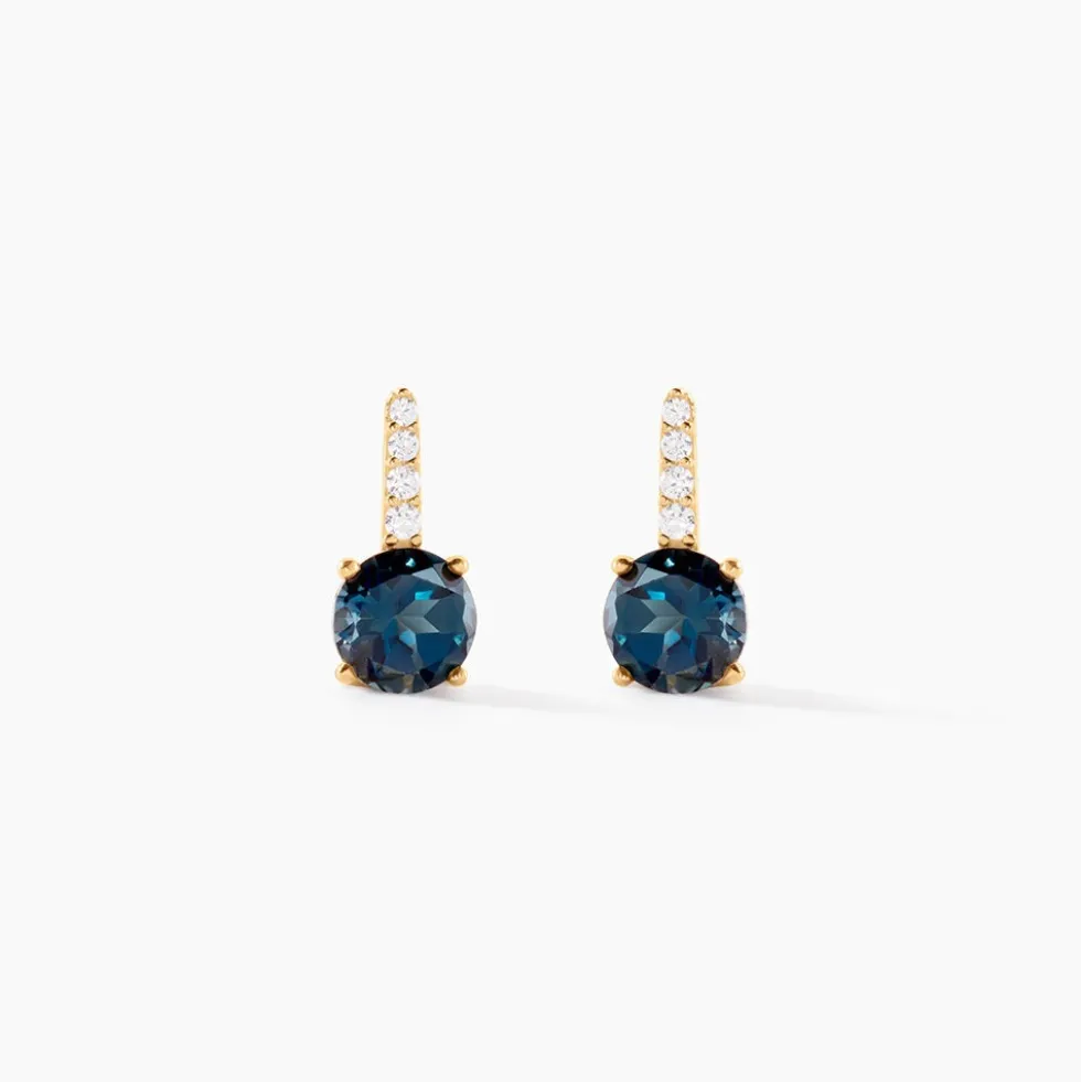 Bijoux D'oreilles Monroe Or Jaune Topaze Oxyde De Zirconium