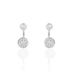 Bijoux D'oreilles Perline Argent Blanc Oxyde De Zirconium