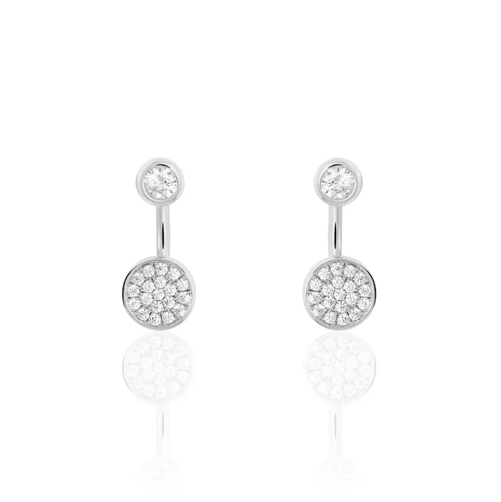 Bijoux D'oreilles Perline Argent Blanc Oxyde De Zirconium