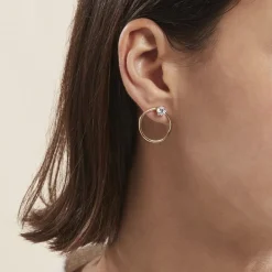 Bijoux D'oreilles Plaqué Or Jaune Amariah Oxydes De Zirconium