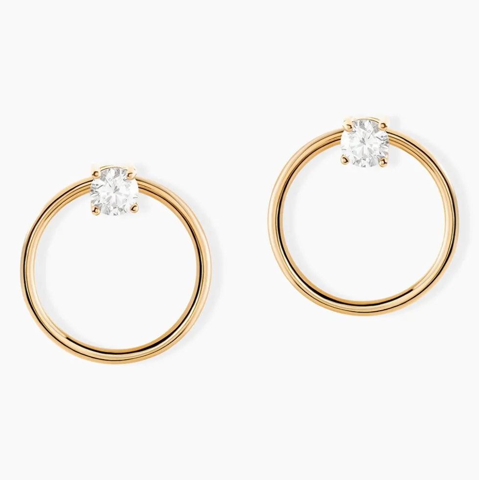 Bijoux D'oreilles Plaqué Or Jaune Amariah Oxydes De Zirconium