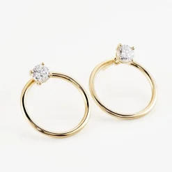 Bijoux D'oreilles Plaqué Or Jaune Amariah Oxydes De Zirconium