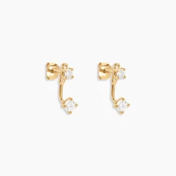 Bijoux D'oreilles Plaqué Or Dedale Oxydes De Zirconium