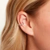 Bijoux D'Oreilles Poly Argent Blanc