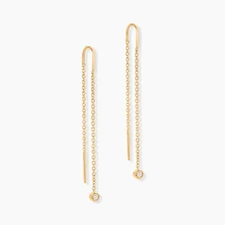Bijoux D'oreilles Samiha Plaqué Or Jaune Oxyde De Zirconium