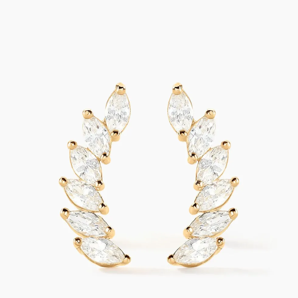 Bijoux D'oreilles Sparkle Or Jaune Oxyde De Zirconium