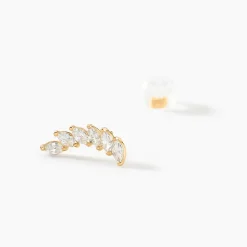 Bijoux D'oreilles Sparkle Or Jaune Oxyde De Zirconium