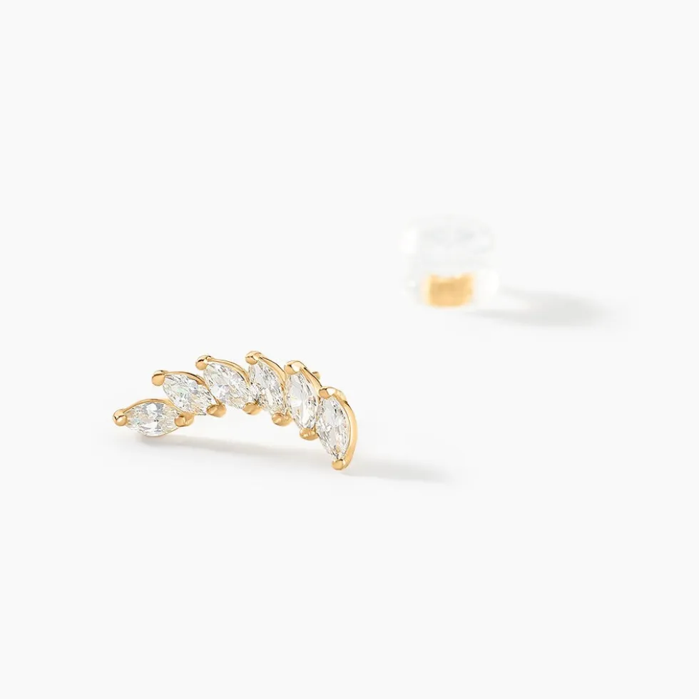 Bijoux D'oreilles Sparkle Or Jaune Oxyde De Zirconium