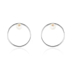 Bijoux D'oreilles Walter Argent Perle De Culture