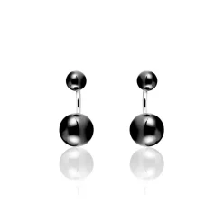 Bijoux D'oreilles Alyson Argent Blanc Céramique
