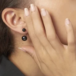 Bijoux D'oreilles Alyson Argent Blanc Céramique