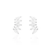 Bijoux D'oreilles Edma Or Blanc Oxyde De Zirconium