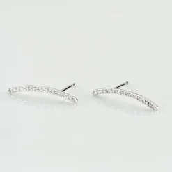 Bijoux D'oreilles Eleana Or Blanc Oxyde De Zirconium