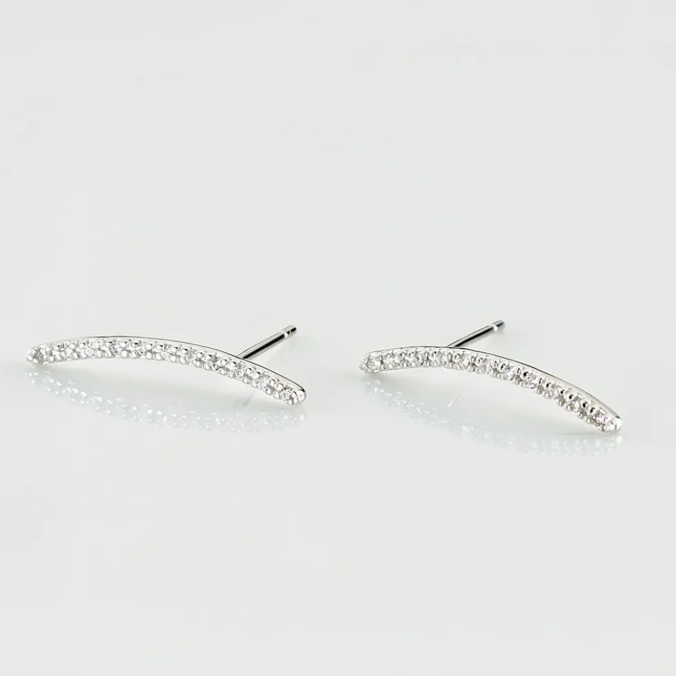 Bijoux D'oreilles Eleana Or Blanc Oxyde De Zirconium