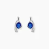 Bijoux D'oreilles Emotion Or Blanc Saphir Diamant