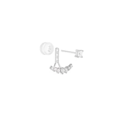 Bijoux D'oreilles Kyoto Or Blanc Oxyde De Zirconium