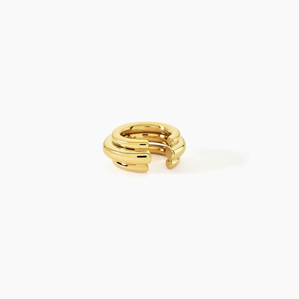 Bijoux D'Oreilles Mamamia Acier Jaune