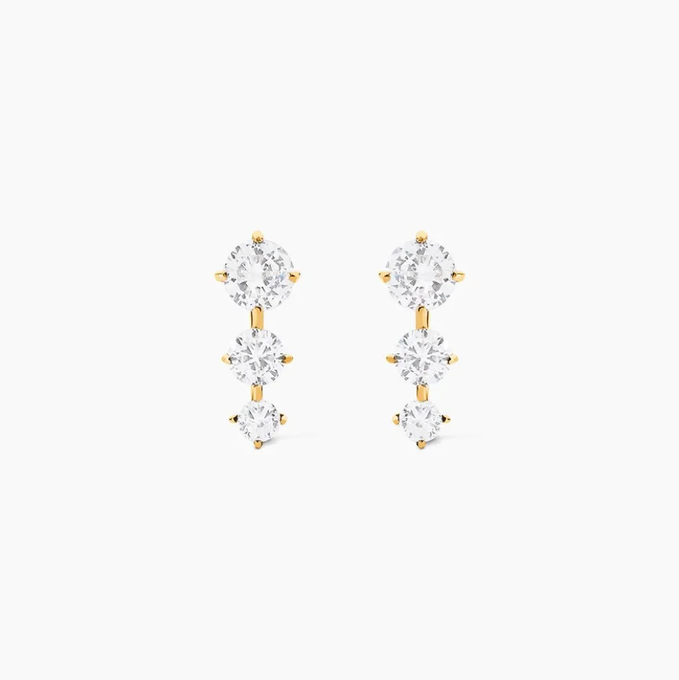 Bijoux D'oreilles Raffaele Or Jaune Oxyde De Zirconium