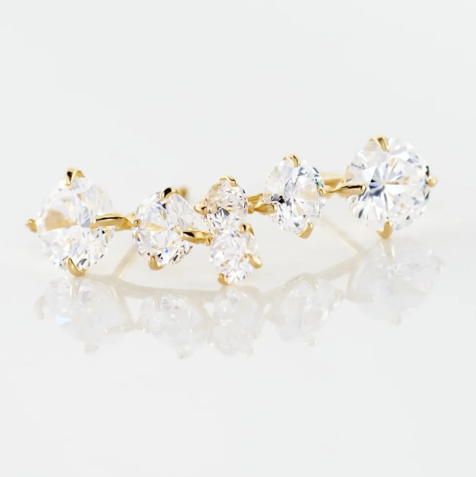 Bijoux D'oreilles Raffaele Or Jaune Oxyde De Zirconium