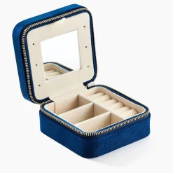 Boite à Bijou Tissu Bleu