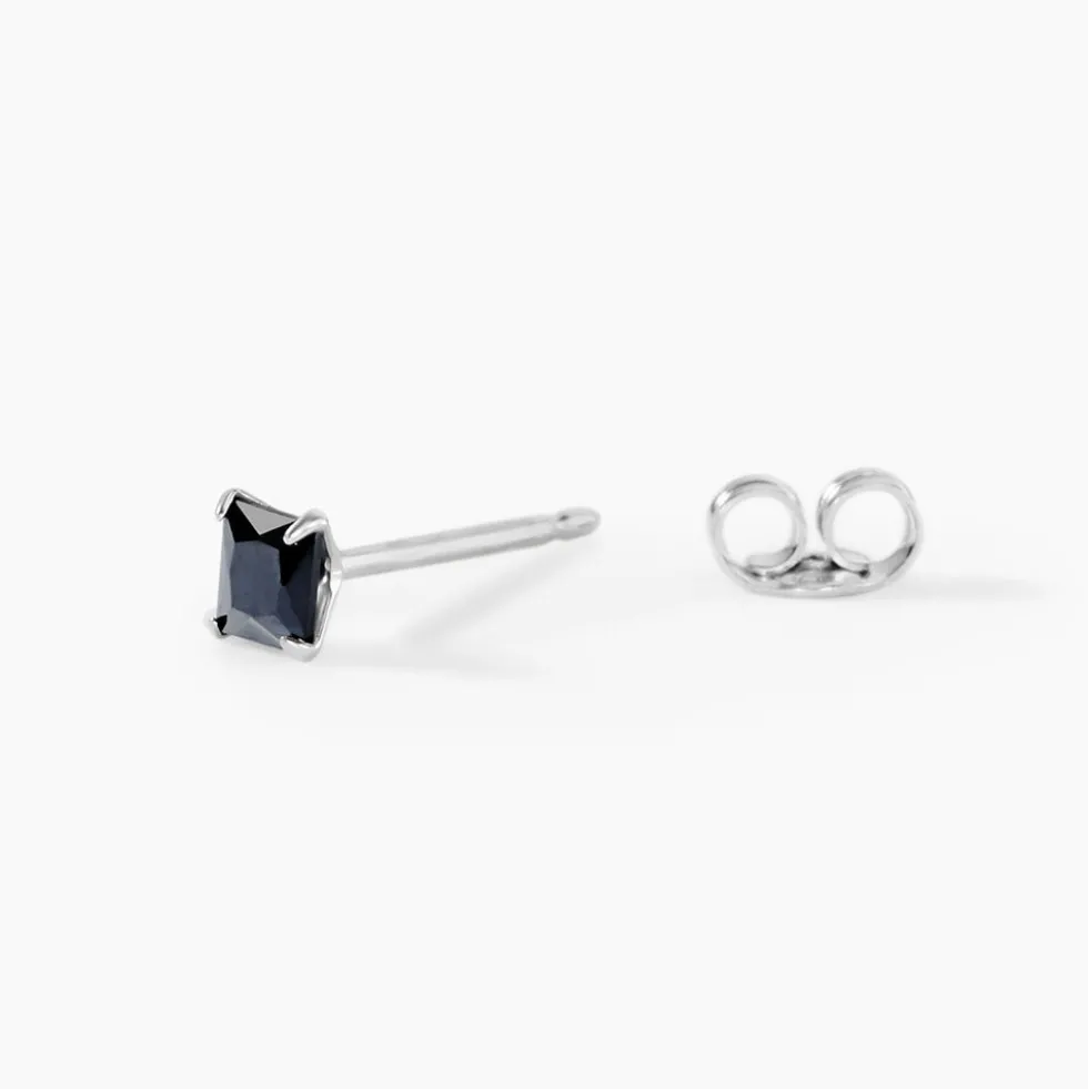 Boucle D'oreille Puce Unitaire Paco Argent Blanc Oxyde De Zirconium